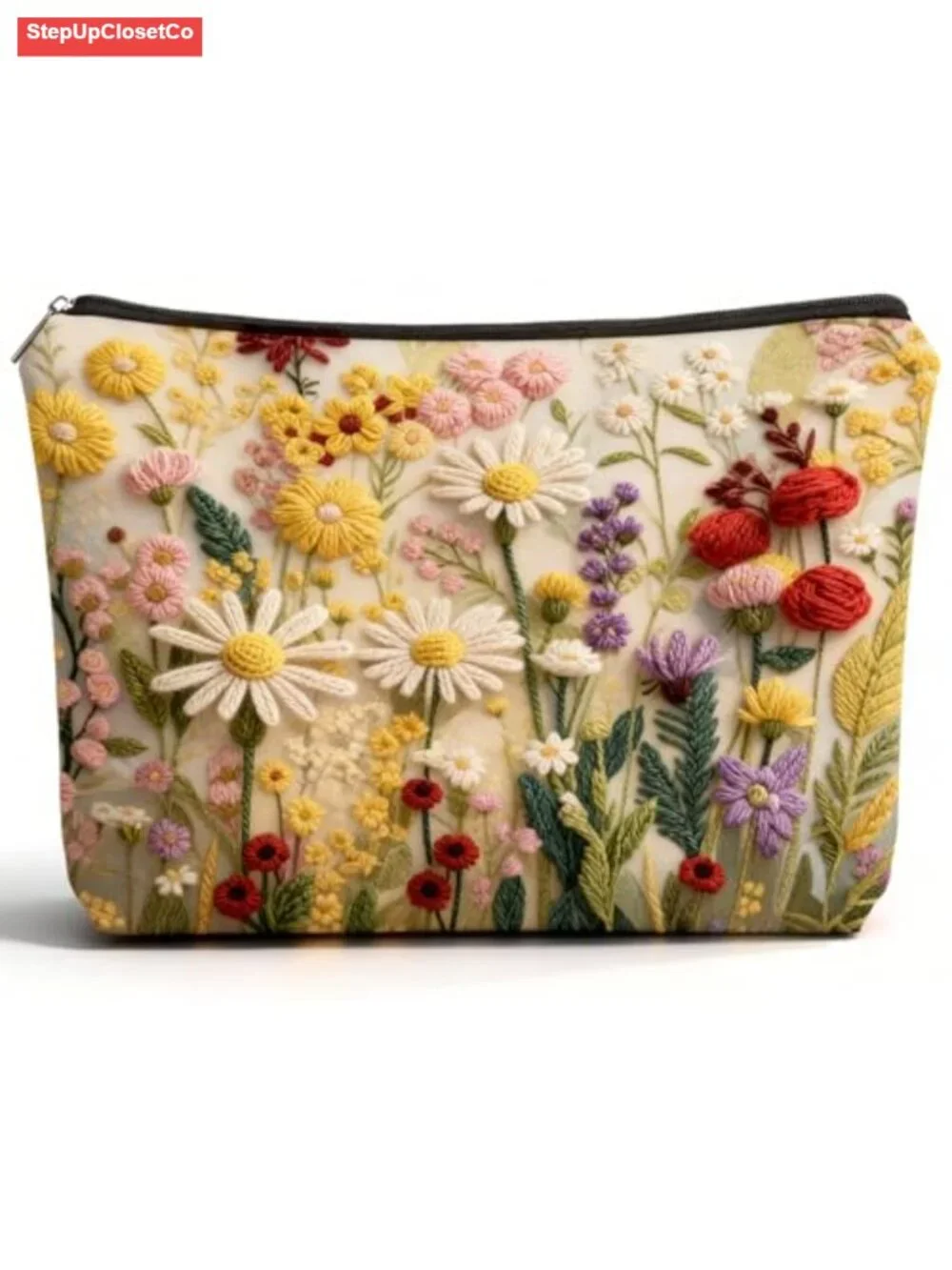 Floral Cosmetic Pouch Waterproof Travel Toiletry Bag Gift for Women Girls